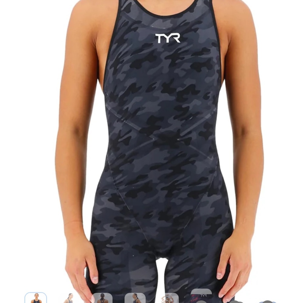 TYR Women's One Piece Camo Swimsuit - Dark Gray